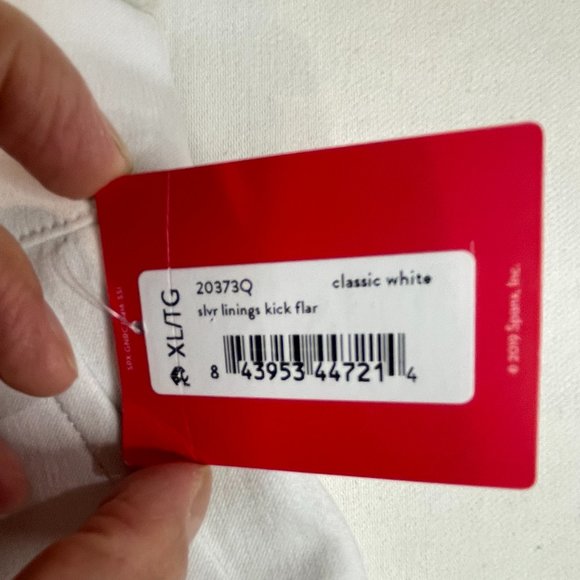 Spanx Womens Pants White Silver Linings Kick Flare Pull On Size XL (14/16) - Picture 10 of 12